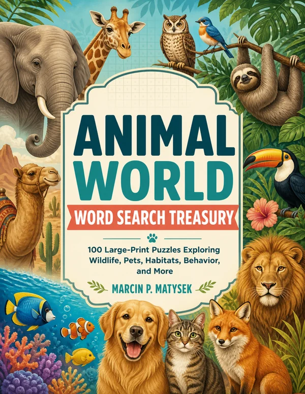 Animal World Word Search Treasury large-print Word Search book cover