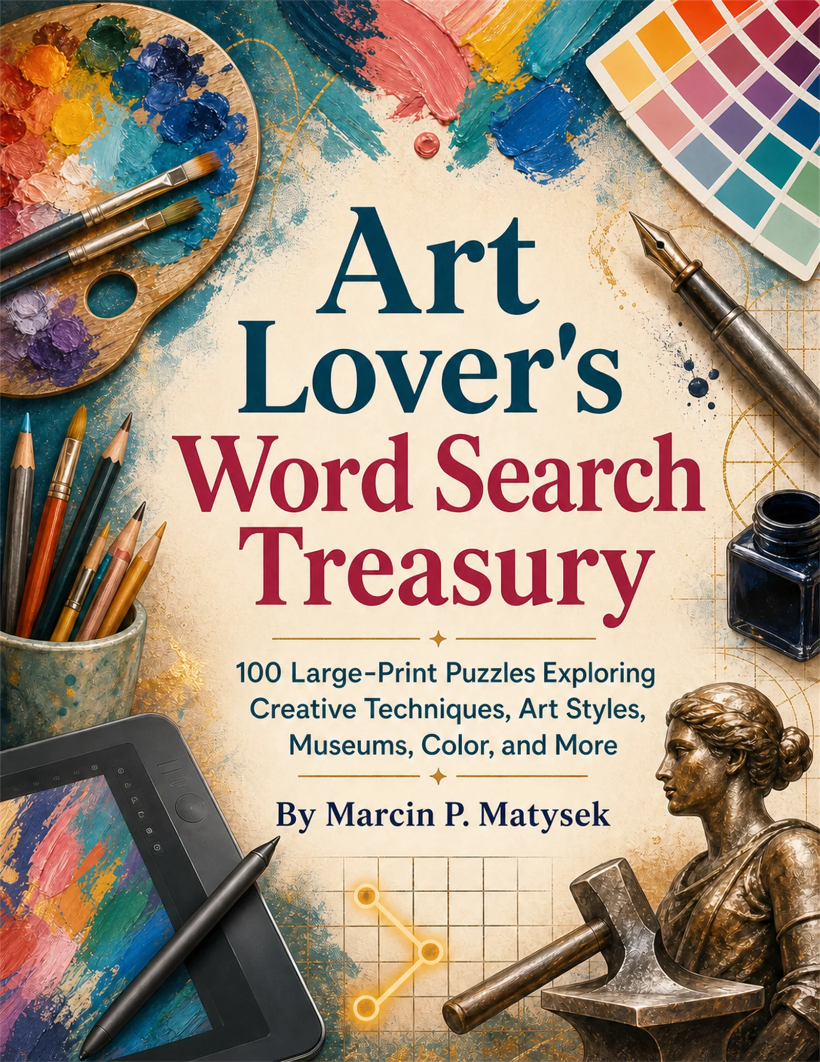 Art Lover's Word Search Treasury large-print Word Search book cover