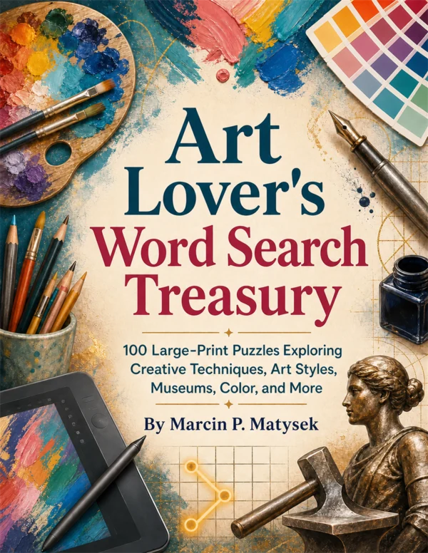 Art Lover's Word Search Treasury large-print Word Search book cover