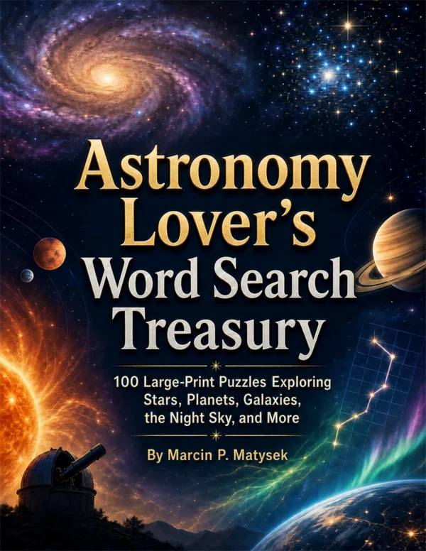 Astronomy Lover's Word Search Treasury large-print Word Search book cover