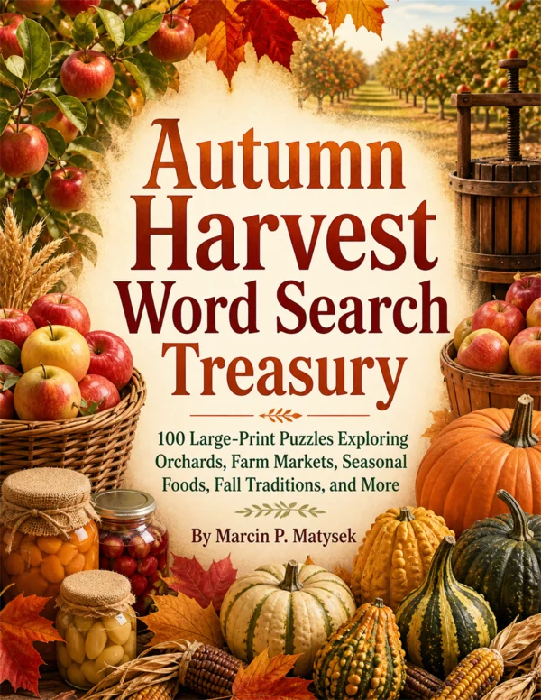 Autumn Harvest Word Search Treasury large-print Word Search book cover