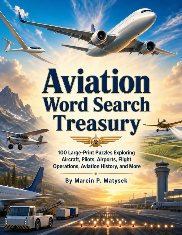 Aviation Word Search Treasury large-print Word Search book cover