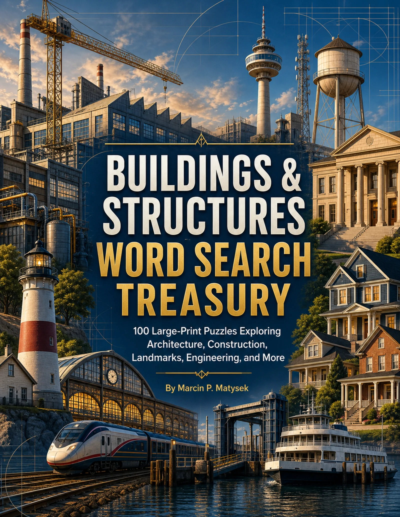 Buildings & Structures Word Search Treasury large-print Word Search book cover