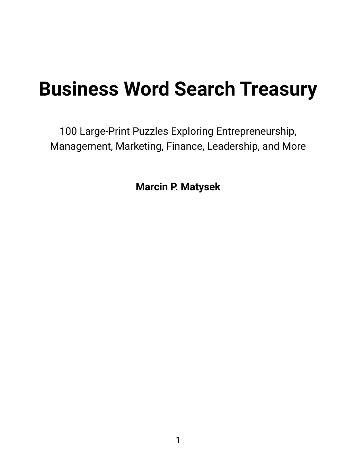 Business Word Search Treasury large-print Word Search book cover