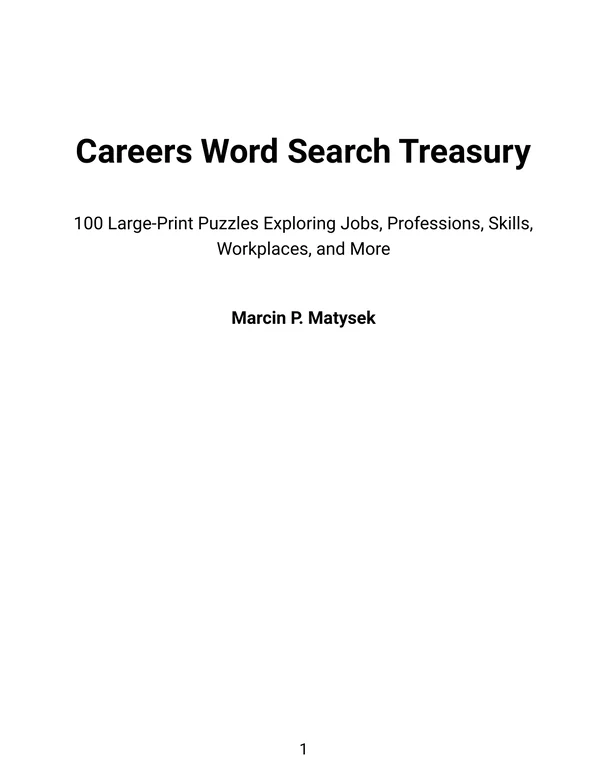Careers Word Search Treasury large-print Word Search book cover
