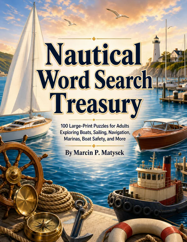 Nautical Word Search Treasury large-print Word Search book cover
